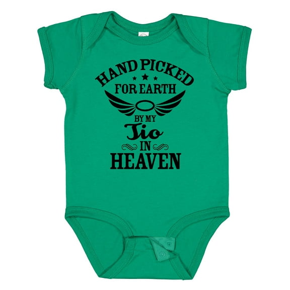 Inktastic Handpicked for Earth by My Tio in Heaven with Angel Wings Boys or Girls Baby Bodysuit