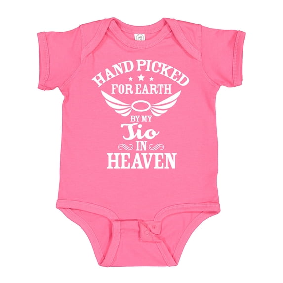 Inktastic Handpicked for Earth by My Tio in Heaven with Angel Wings Boys or Girls Baby Bodysuit