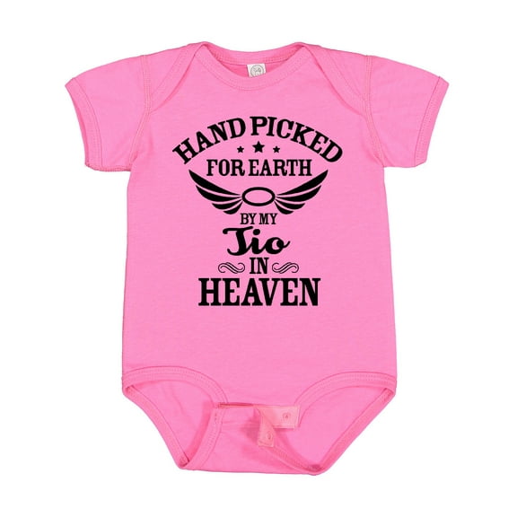Inktastic Handpicked for Earth by My Tio in Heaven with Angel Wings Boys or Girls Baby Bodysuit