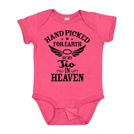 Inktastic Handpicked for Earth by My Tio in Heaven with Angel Wings Boys or Girls Baby Bodysuit