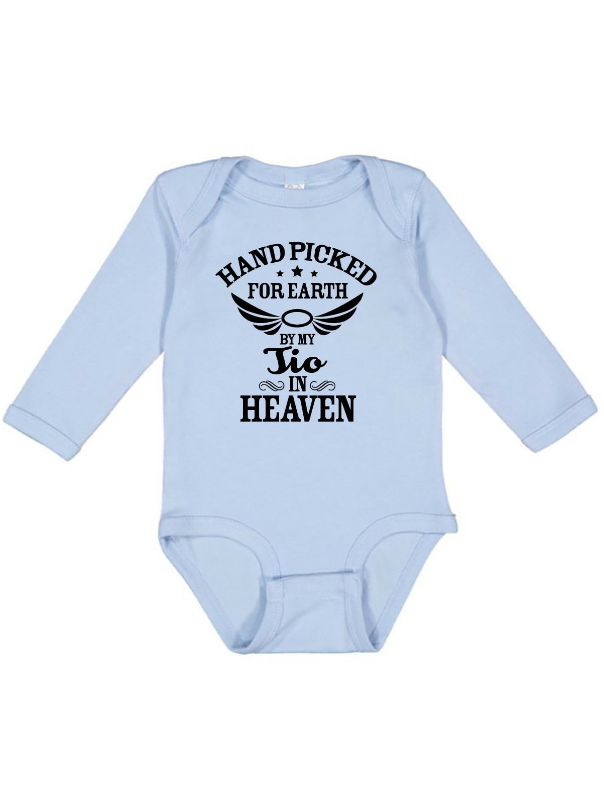 Handpicked For Earth By My Sister In Heaven Baby Bodysuit - Angel Wing Design