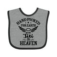 thumbnail image 1 of Inktastic Handpicked for Earth by My Titi in Heaven with Angel Wings Boys or Girls Baby Bib, 1 of 4
