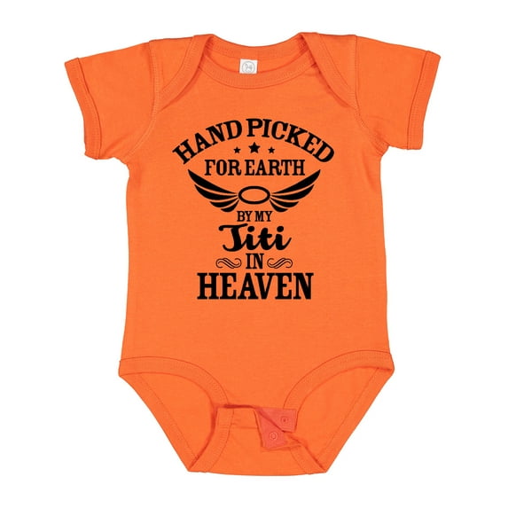 Inktastic Handpicked for Earth by My Titi in Heaven with Angel Wings Boys or Girls Baby Bodysuit