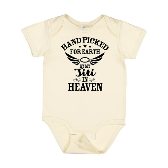Inktastic Handpicked for Earth by My Titi in Heaven with Angel Wings Boys or Girls Baby Bodysuit