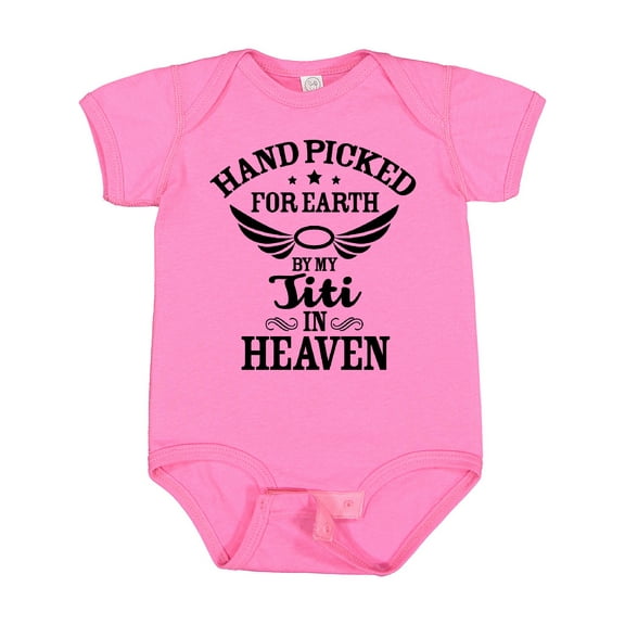 Inktastic Handpicked for Earth by My Titi in Heaven with Angel Wings Boys or Girls Baby Bodysuit