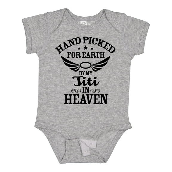 Inktastic Handpicked for Earth by My Titi in Heaven with Angel Wings Boys or Girls Baby Bodysuit