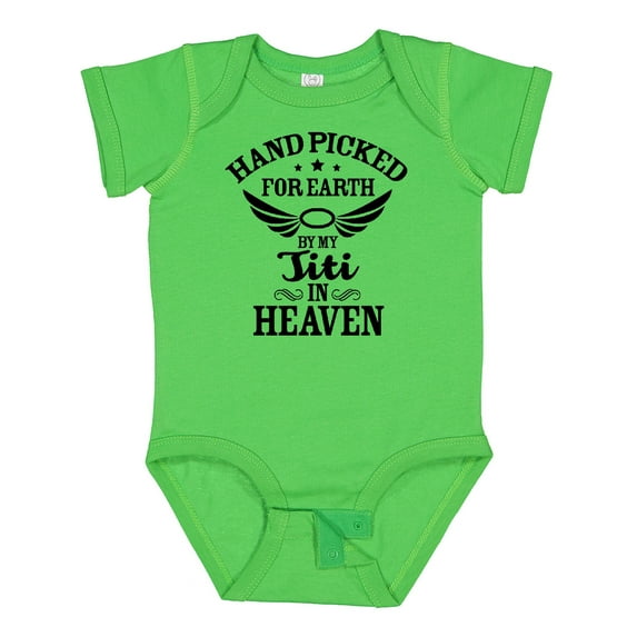 Inktastic Handpicked for Earth by My Titi in Heaven with Angel Wings Boys or Girls Baby Bodysuit