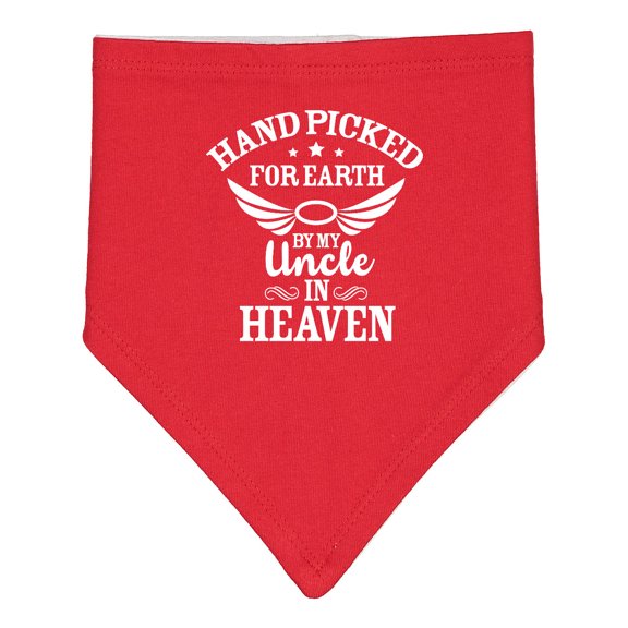 Inktastic Handpicked for Earth by My Uncle in Heaven with Angel Wings Baby Bandana Bib