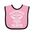 thumbnail image 1 of Inktastic Handpicked for Earth by My Uncle in Heaven with Angel Wings Boys or Girls Baby Bib, 1 of 4