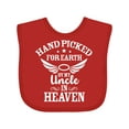 thumbnail image 1 of Inktastic Handpicked for Earth by My Uncle in Heaven with Angel Wings Boys or Girls Baby Bib, 1 of 4