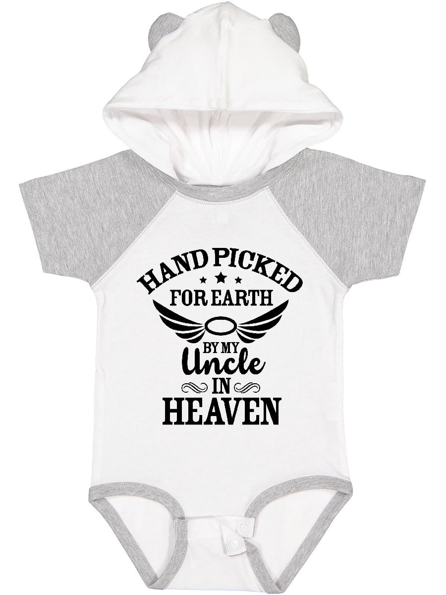 Inktastic Handpicked for Earth by My Uncle in Heaven with Angel Wings Boys or Girls Baby Bodysuit