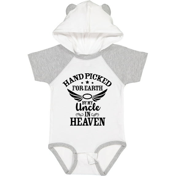 Inktastic Handpicked for Earth by My Uncle in Heaven with Angel Wings Boys or Girls Baby Bodysuit