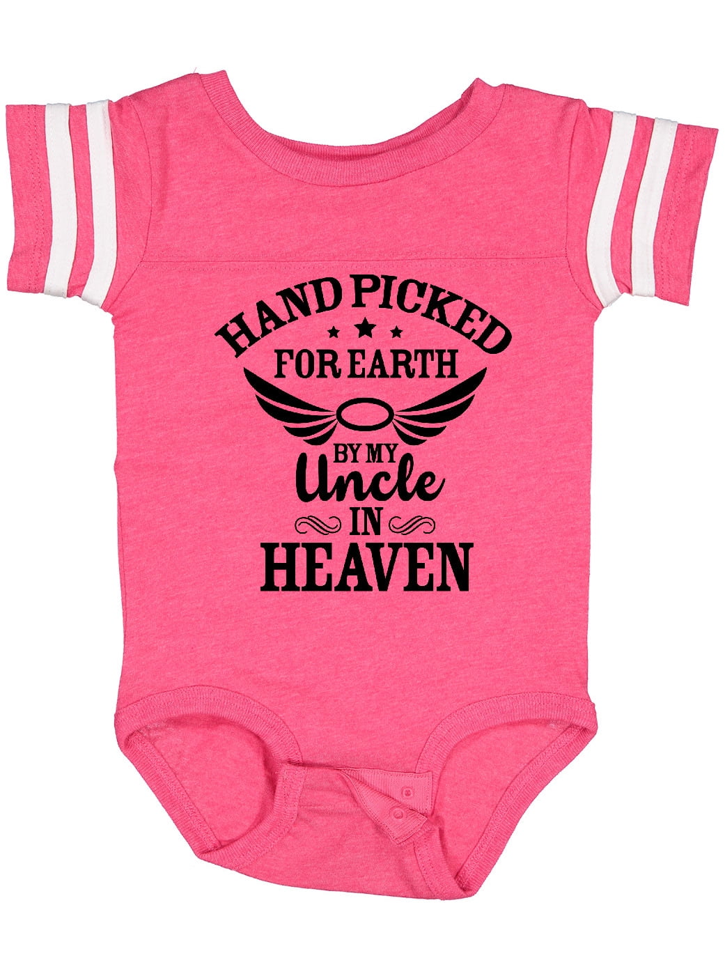 Inktastic Handpicked for Earth by My Uncle in Heaven with Angel Wings Boys or Girls Baby Bodysuit