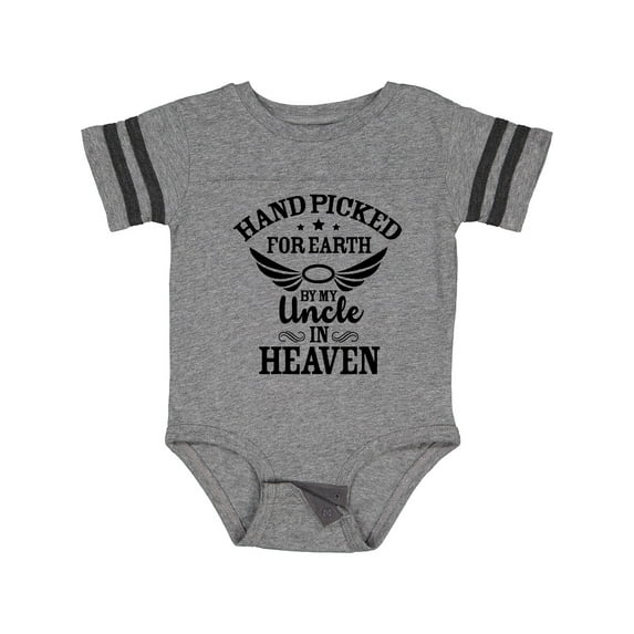 Inktastic Handpicked for Earth by My Uncle in Heaven with Angel Wings Boys or Girls Baby Bodysuit