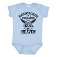 thumbnail image 1 of Inktastic Handpicked for Earth by My Uncle in Heaven with Angel Wings Boys or Girls Baby Bodysuit, 1 of 5