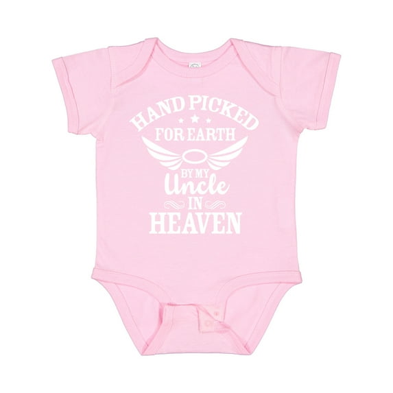 Inktastic Handpicked for Earth by My Uncle in Heaven with Angel Wings Boys or Girls Baby Bodysuit
