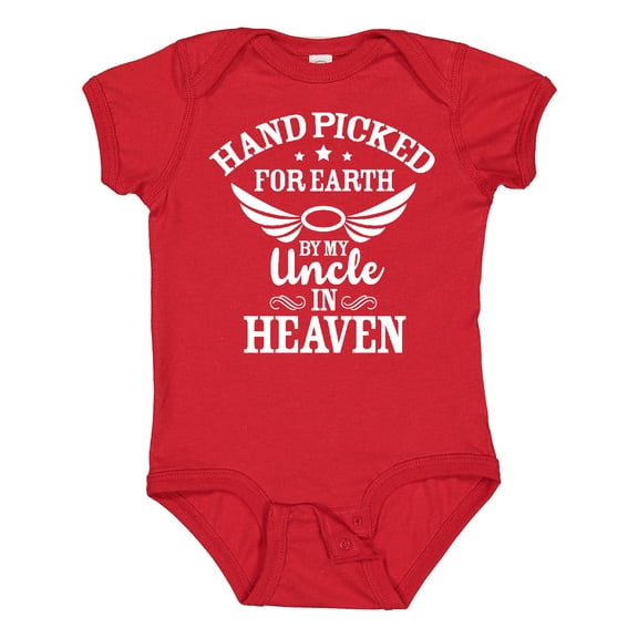 Inktastic Handpicked for Earth by My Uncle in Heaven with Angel Wings Boys or Girls Baby Bodysuit