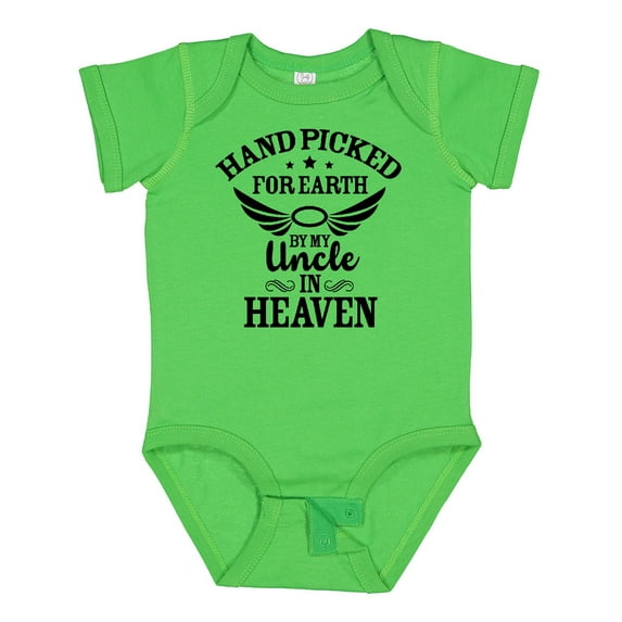 Inktastic Handpicked for Earth by My Uncle in Heaven with Angel Wings Boys or Girls Baby Bodysuit