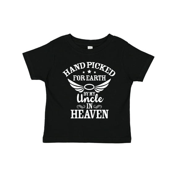 Inktastic Handpicked for Earth by My Uncle in Heaven with Angel Wings Boys or Girls Toddler T-Shirt