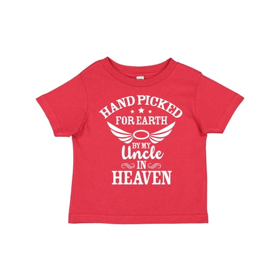 Inktastic Handpicked for Earth by My Uncle in Heaven with Angel Wings Boys or Girls Toddler T-Shirt