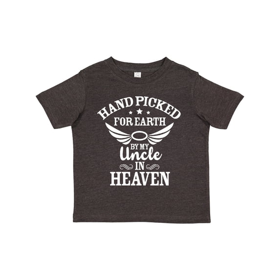 Inktastic Handpicked for Earth by My Uncle in Heaven with Angel Wings Boys or Girls Toddler T-Shirt