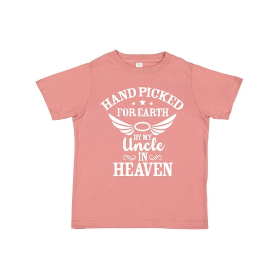 Inktastic Handpicked for Earth by My Uncle in Heaven with Angel Wings Boys or Girls Toddler T-Shirt