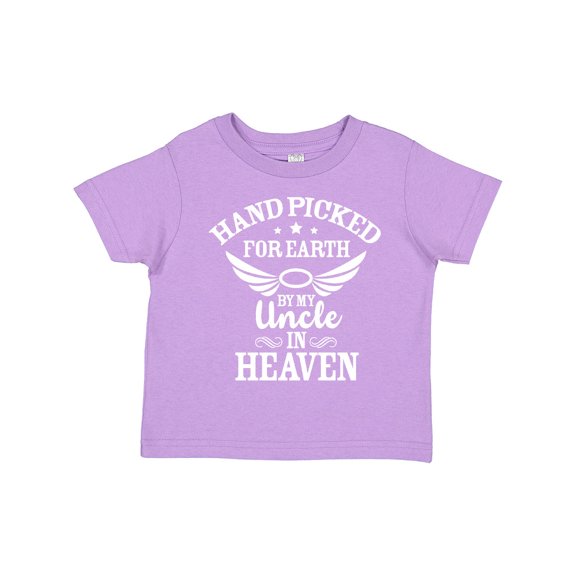 Inktastic Handpicked for Earth by My Uncle in Heaven with Angel Wings Boys or Girls Toddler T-Shirt