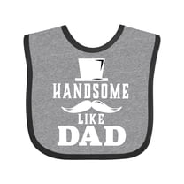 Inktastic Handsome Like Dad with Top and Mustache Boys Baby Bib