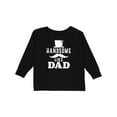 thumbnail image 1 of Inktastic Handsome Like Dad with Top and Mustache Boys Long Sleeve Toddler T-Shirt, 1 of 5
