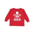 thumbnail image 1 of Inktastic Handsome Like Dad with Top and Mustache Boys Long Sleeve Toddler T-Shirt, 1 of 5