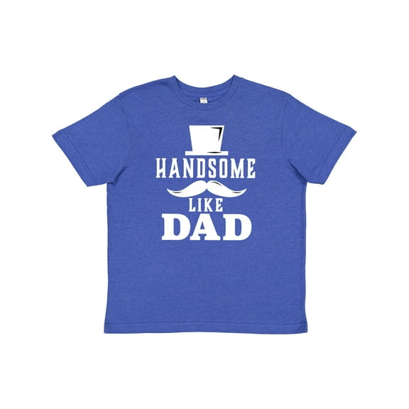 Inktastic Handsome Like Dad with Top and Mustache Youth T-Shirt