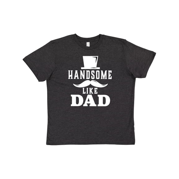Inktastic Handsome Like Dad with Top and Mustache Youth T-Shirt