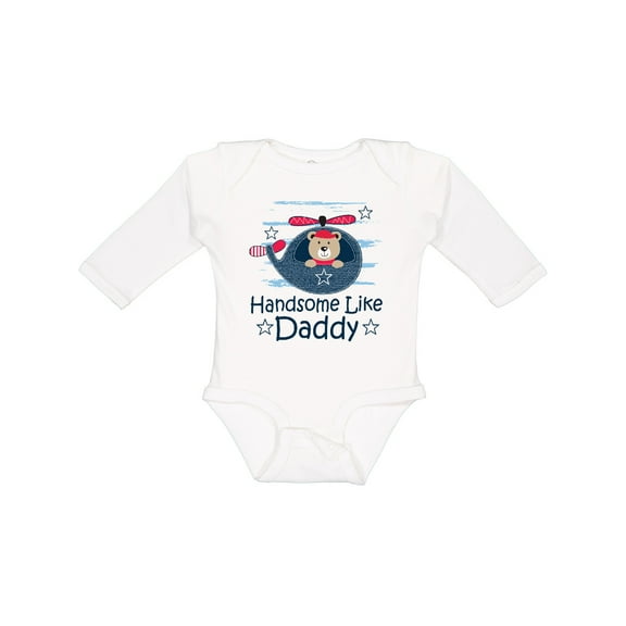 Inktastic Handsome Like Daddy for Boy Boys Long Sleeve Baby Bodysuit