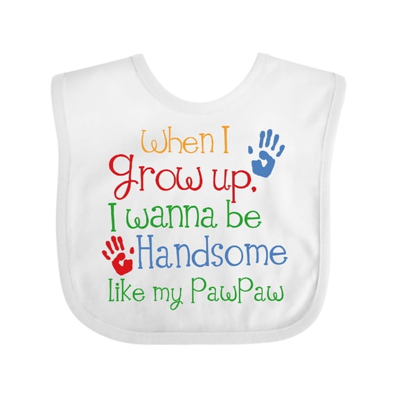 Inktastic Handsome Like My Pawpaw Boys Baby Bib