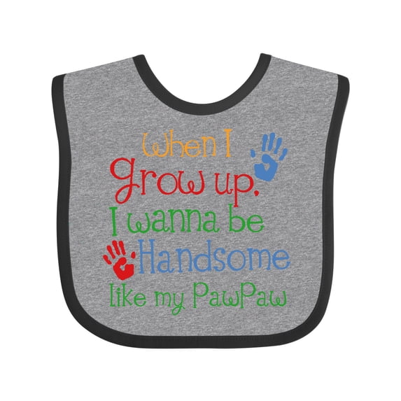 Inktastic Handsome Like My Pawpaw Boys Baby Bib