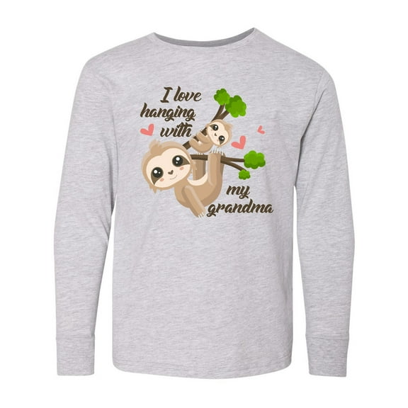 Inktastic Hanging With My Grandma Long Sleeve Youth T-Shirt