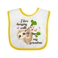 thumbnail image 1 of Inktastic Hanging with My Grandma Boys or Girls Baby Bib, 1 of 4