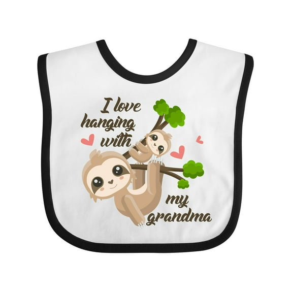 Inktastic Hanging with My Grandma Boys or Girls Baby Bib