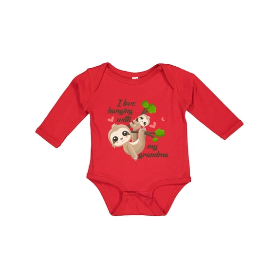 Inktastic Hanging with My Grandma Boys or Girls Long Sleeve Baby Bodysuit