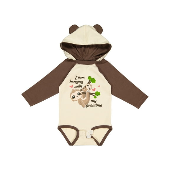 Inktastic Hanging with My Grandma Boys or Girls Long Sleeve Baby Bodysuit