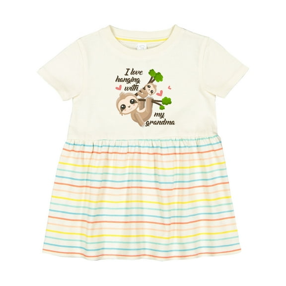 Inktastic Hanging with My Grandma Girls Baby Dress