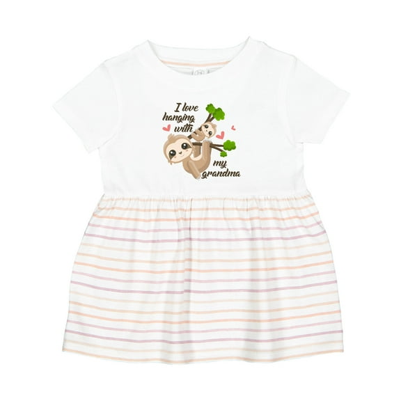 Inktastic Hanging with My Grandma Girls Baby Dress