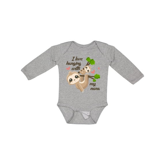 Inktastic Hanging with My Nana Boys or Girls Long Sleeve Baby Bodysuit