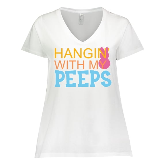 Inktastic Hanging with My Peeps Women's Plus Size V-Neck T-Shirt