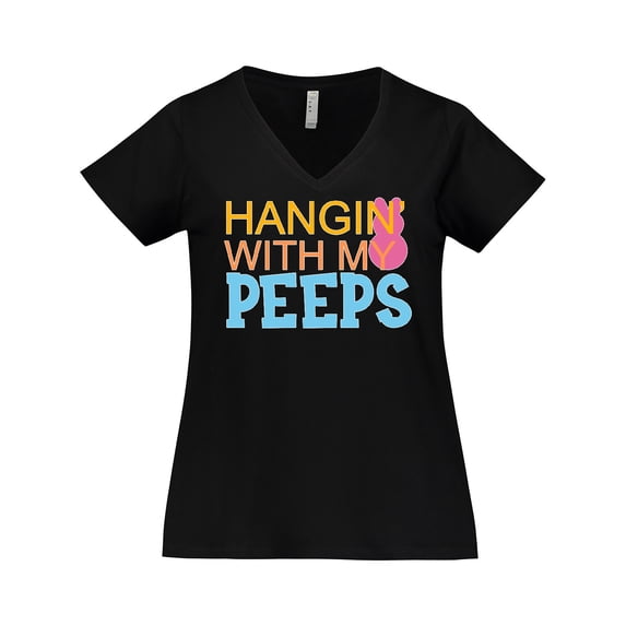 Inktastic Hanging with My Peeps Women's Plus Size V-Neck T-Shirt