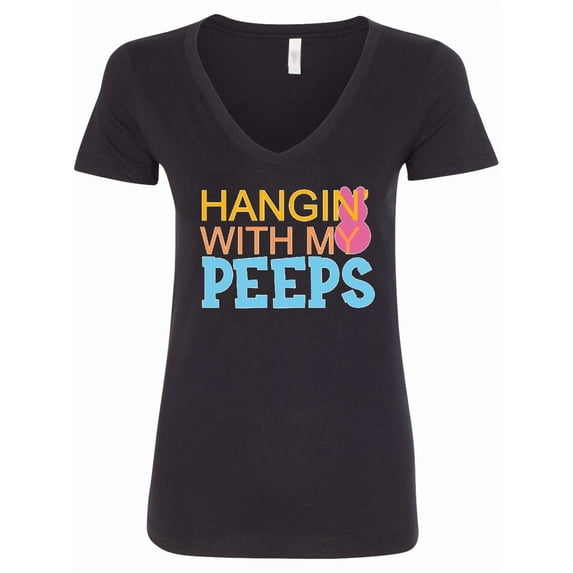 Inktastic Hanging with My Peeps Women's V-Neck T-Shirt