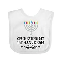 Inktastic Hanukkah Babys 1st Menorah Boys or Girls Baby Bib