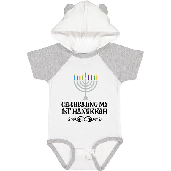 Inktastic Hanukkah Babys 1st Menorah Boys or Girls Baby Bodysuit