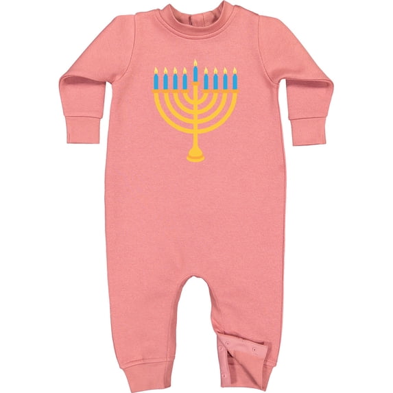 Inktastic Hanukkah Chanukah Menorah Baby Fleece Romper