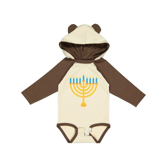 Inktastic Hanukkah Chanukah Menorah Boys or Girls Long Sleeve Baby Bodysuit